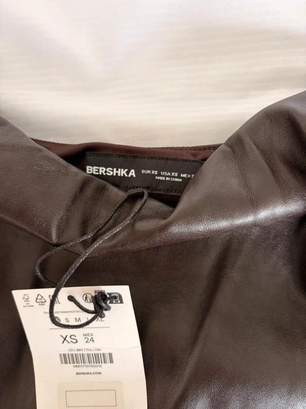 Bershka Brown Leather Top