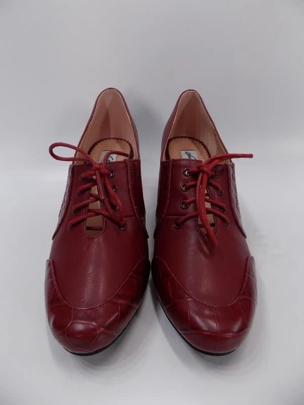 Lulu Hun Victorian Style Shoes Lulu Hun London UK 8 41 Womens Burgundy Lace Up Steampunk