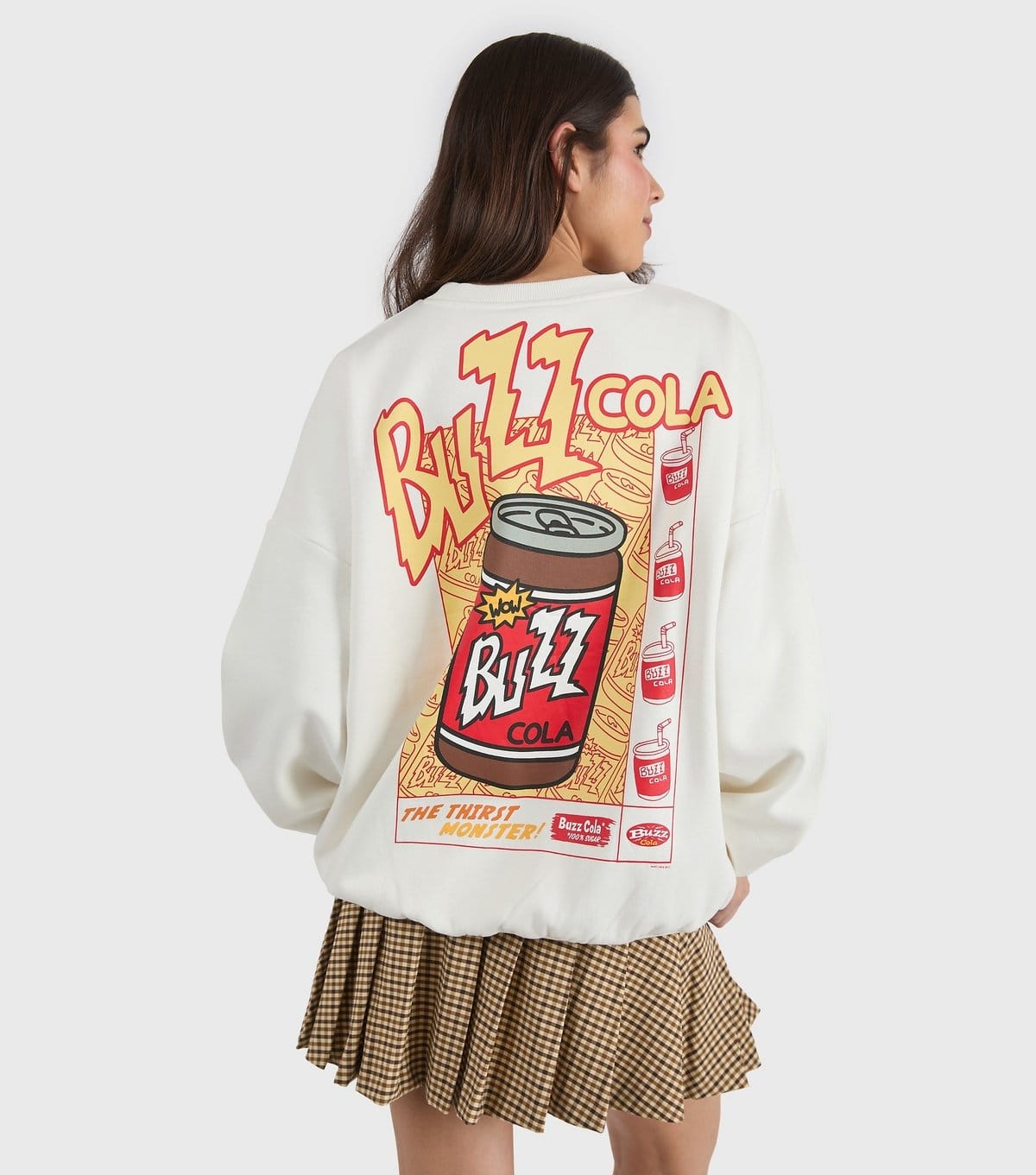Skinnydip White Simpsons Buzz Cola Print Sweatshirt