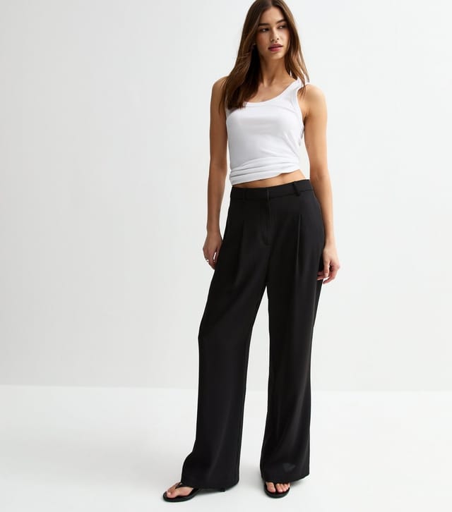 New Look Women's Black Wide Leg Tailored Trousers New Look - 2