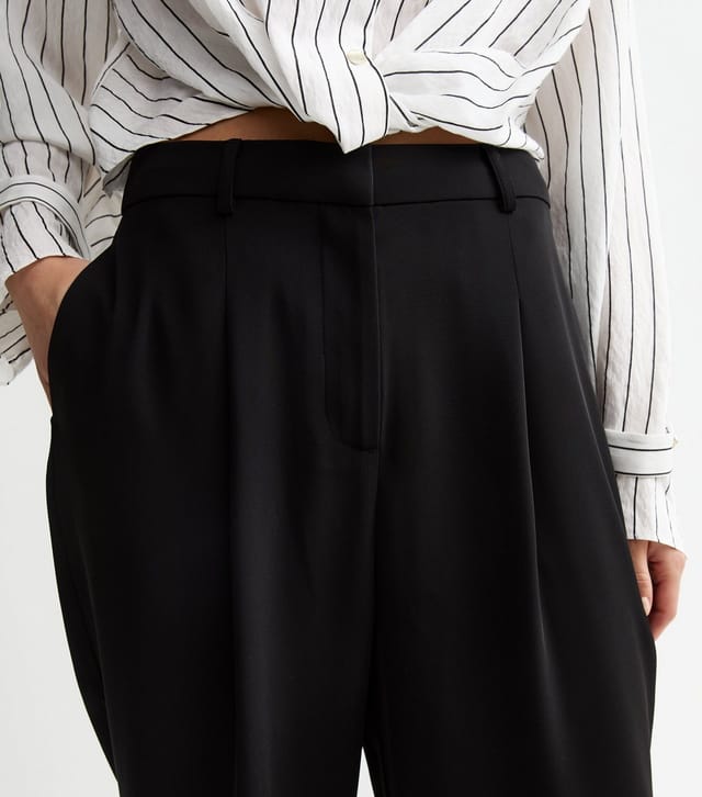 New Look Women's Black Wide Leg Tailored Trousers New Look - 3