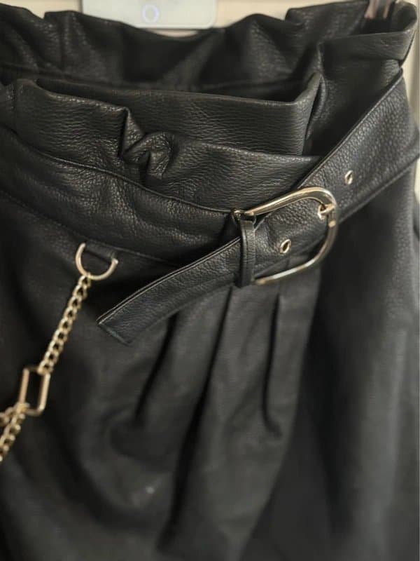 ASOS ASOS faux leather skirt with gold chain detail size 10