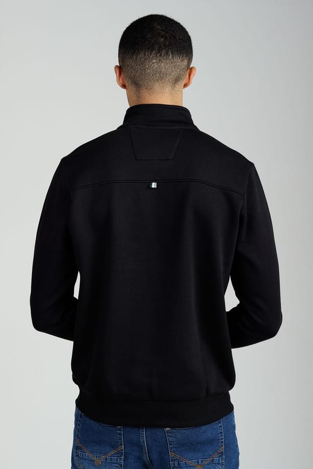 Santa Barbara Polo & Racquet Club Santa Barbara Polo & Racquet Club Men's 1/4 Zip Cotton Rich Funnel Neck Sweatshirt in Black - 2