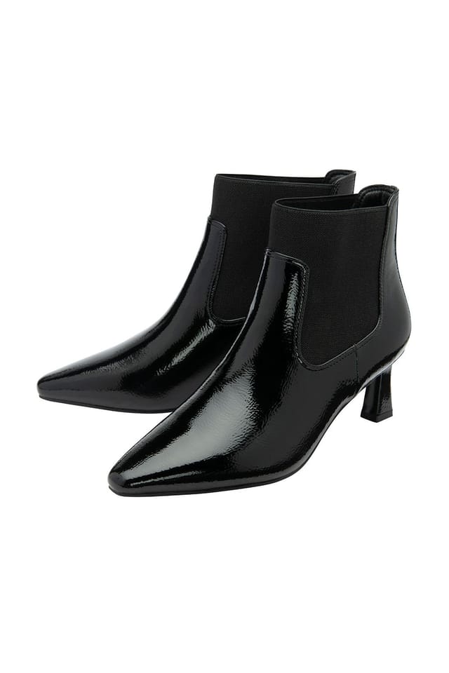 Lotus Lotus Women's Black Patent 'Blakely' Pointed Toe Shoe-Boots - 2