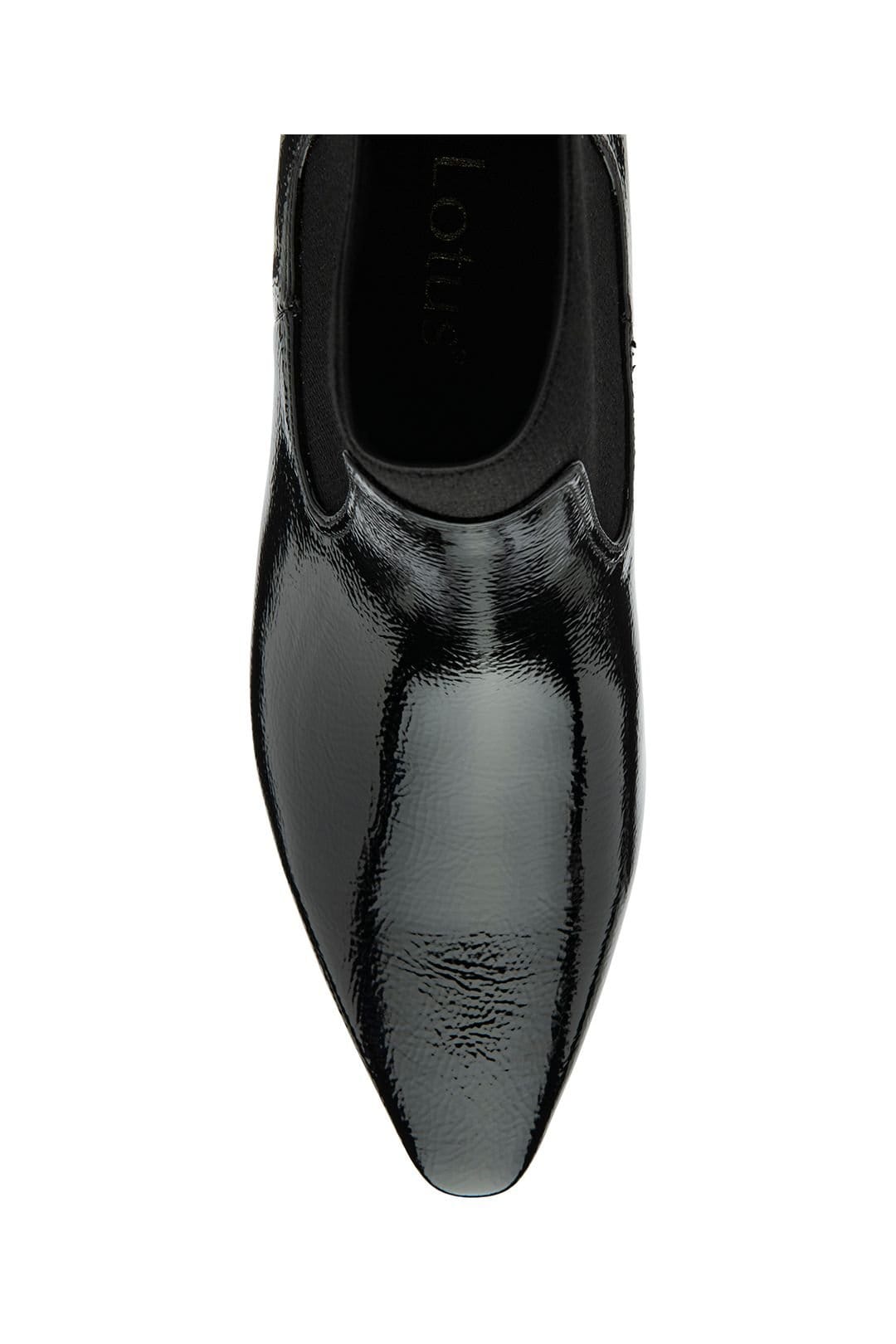 Lotus Lotus Women's Black Patent 'Blakely' Pointed Toe Shoe-Boots - 4