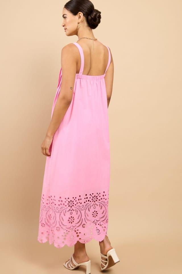 Little Mistress Little Mistress Women's Astrid Pink Embroidered Hem Midaxi Dress Vicky Pattison EDIT - 2