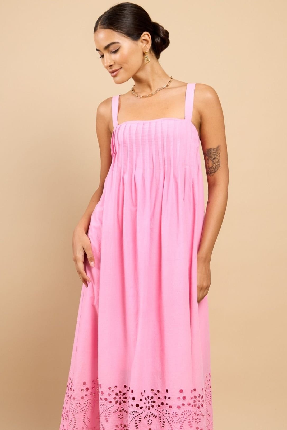 Little Mistress Little Mistress Women's Astrid Pink Embroidered Hem Midaxi Dress Vicky Pattison EDIT - 4