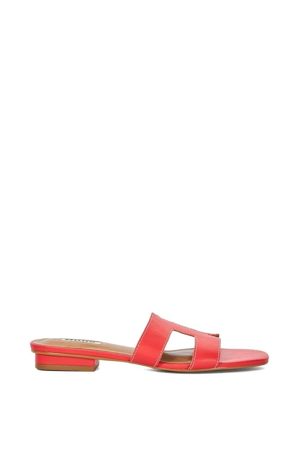 Dune London Dune London Women's 'Loupe' Leather Sliders in Red