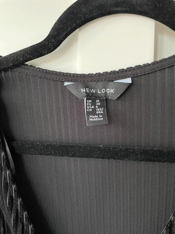 New Look Black Velvet Jumpsuit - Size 10