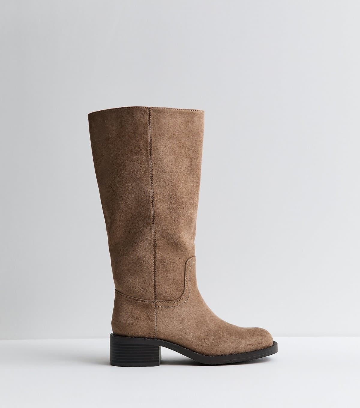 New Look Women's Mink Faux Suede Pull On Boots Vegan New Look
