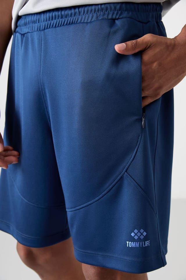 Tommy Life Tommy Life Men's Polyester Sweat Shorts in Cobalt - 3