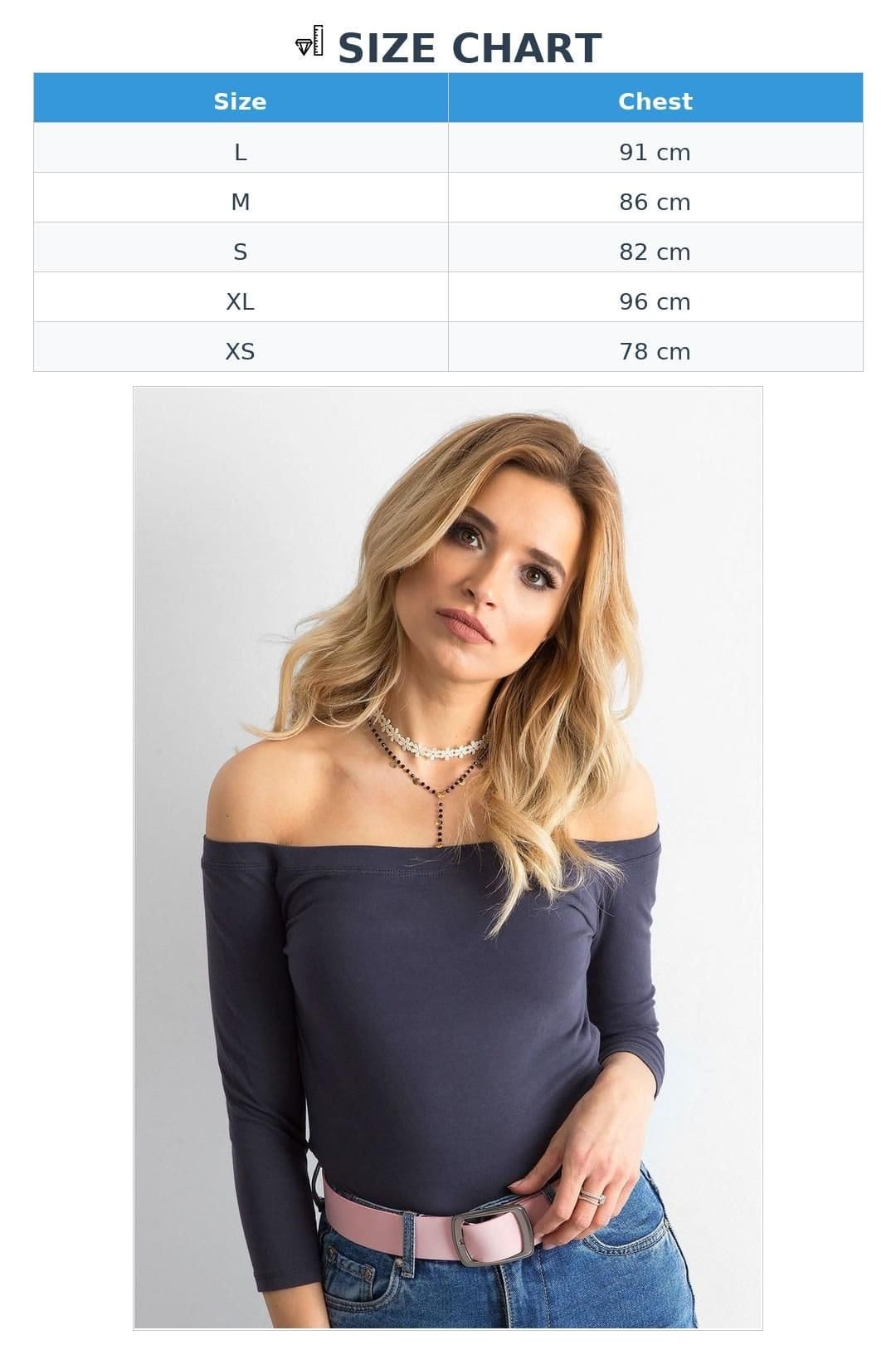 Love Lace Love Lace Women's Spanish Off-Shoulder Straight Blouse 3/4 in Grey - 4