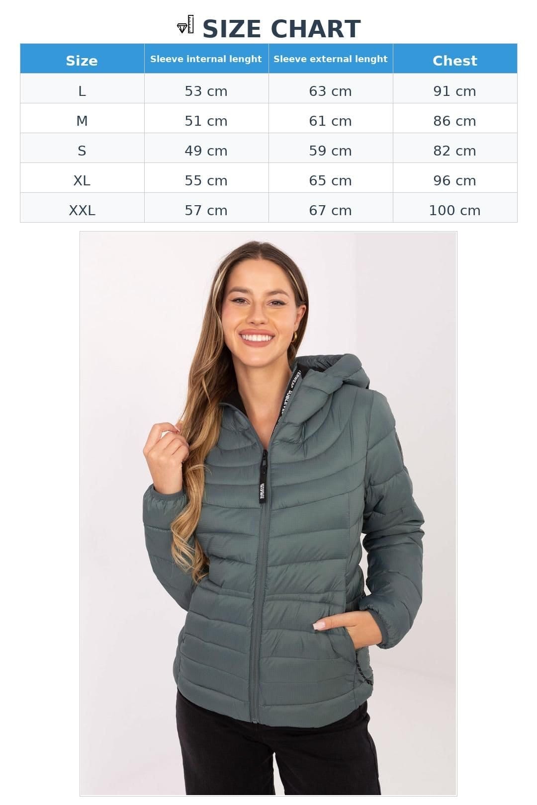 Love Lace Love Lace Women's Quilted Hooded Transitional Jacket with Pockets in Green - 4