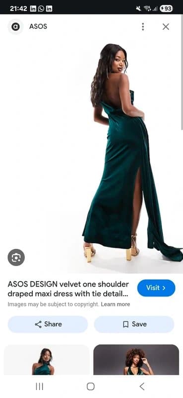 ASOS Design Bottle green velvet hick neck dress