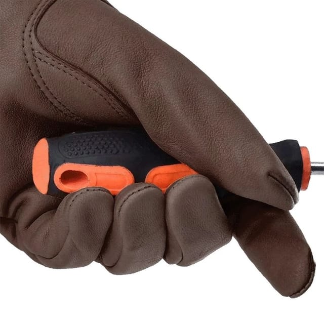 Havendro Havendro Men's M Long Tube Gardening Mitts Coffee Pruning Gloves Breathable in Brown - 3