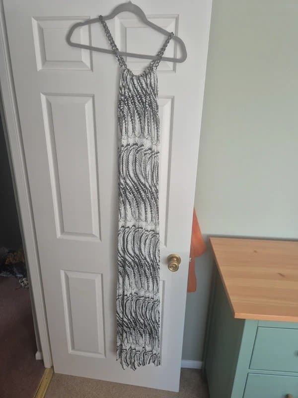 Topshop Topshop size 14 maxi dress black and white chain detail straps