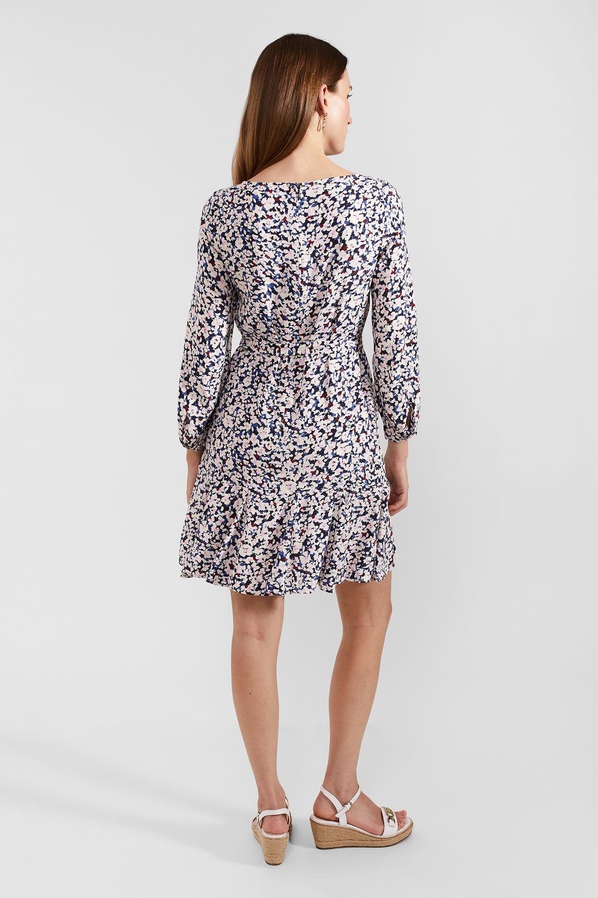 Hobbs London Hobbs London Women's Marta Boat Neck ruffle Hem Mini Dress in Pale Pink - 4