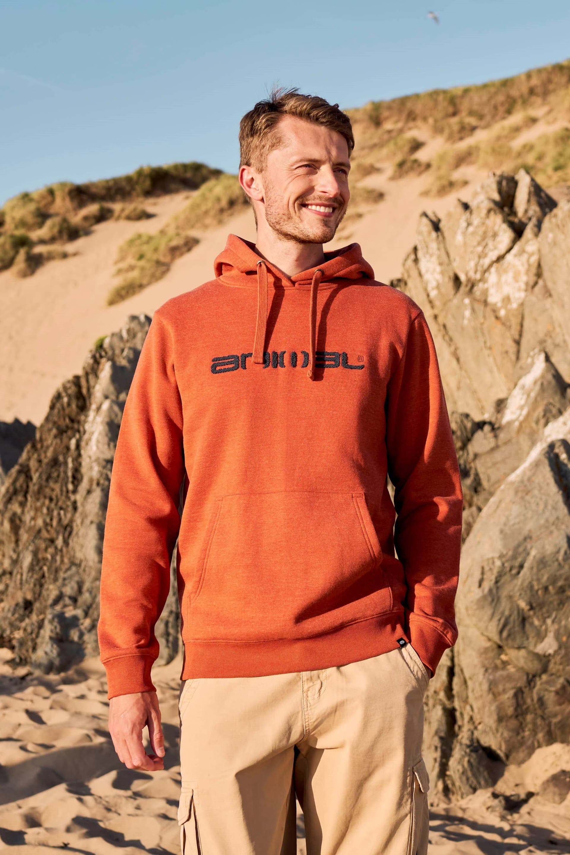 Animal Animal Men's 'Rocky' Surfing Beach Casual Cotton Hoodie in Orange