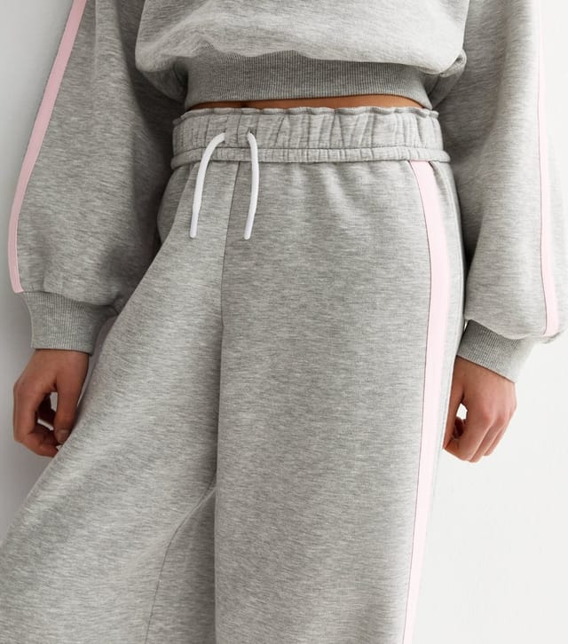 New Look Girls' Grey Foldover Waist Super Wide Leg Joggers New Look - 3
