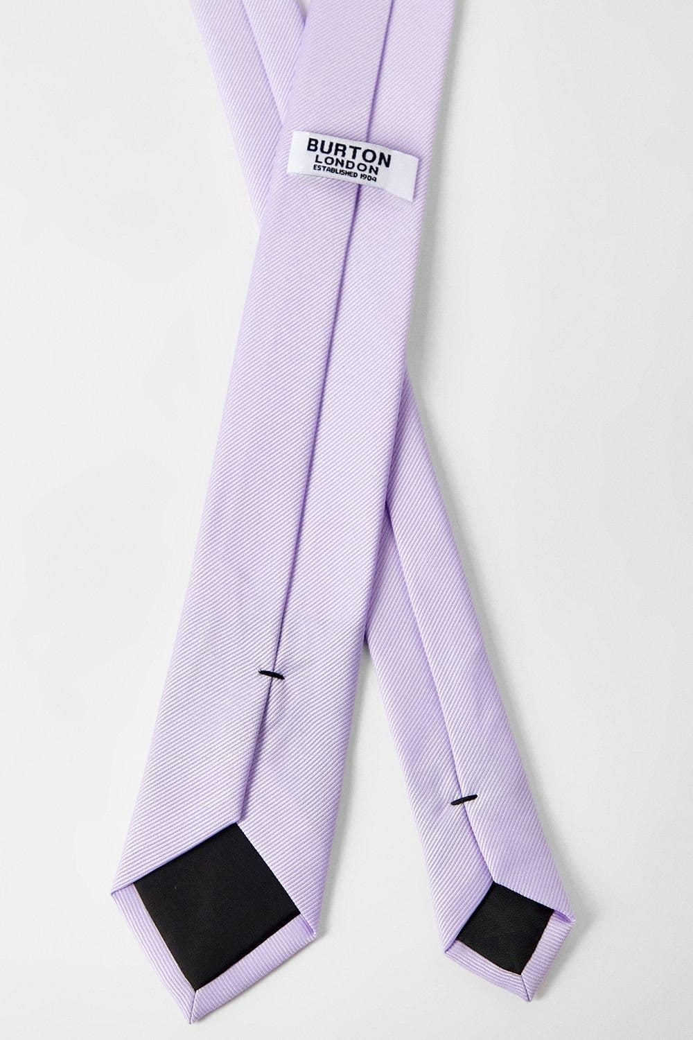 Burton Burton Men's Lavender Tie With Pocket Square & Pin - 4