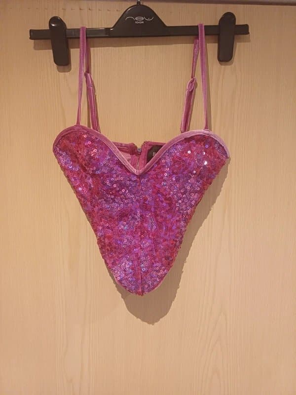 Bershka Pink Bershka Sequinned Corset (S)