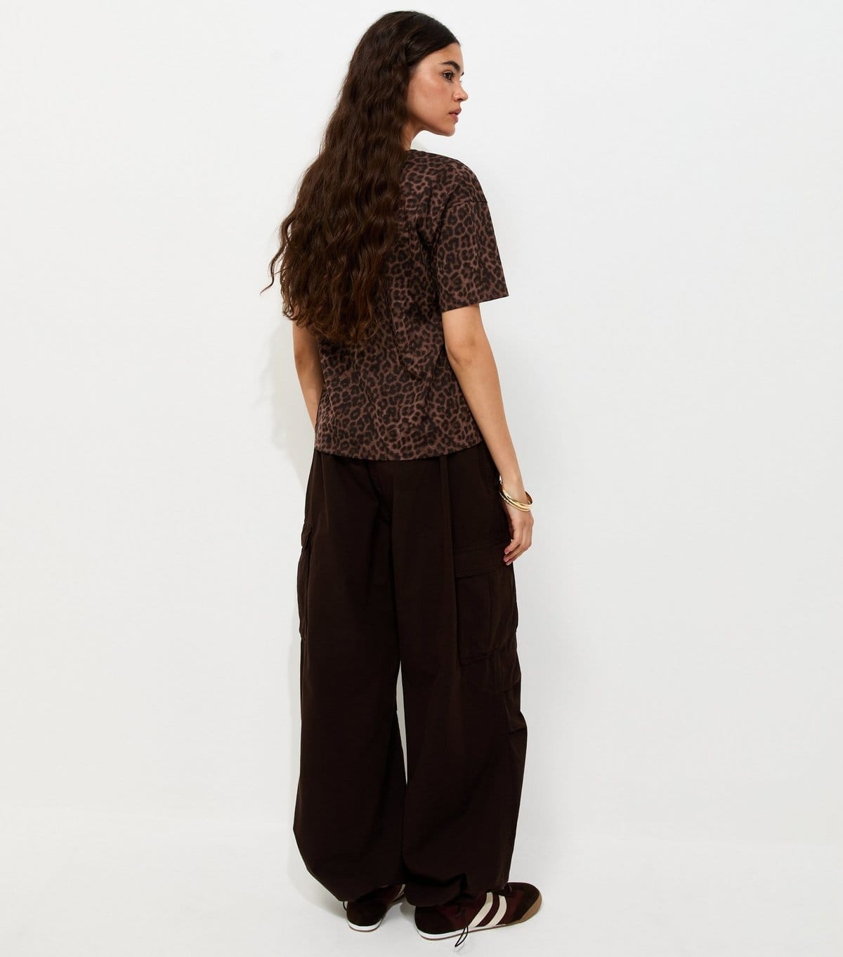 New Look Women's Brown Cotton Leopard Print Easy T-Shirt New Look - 4