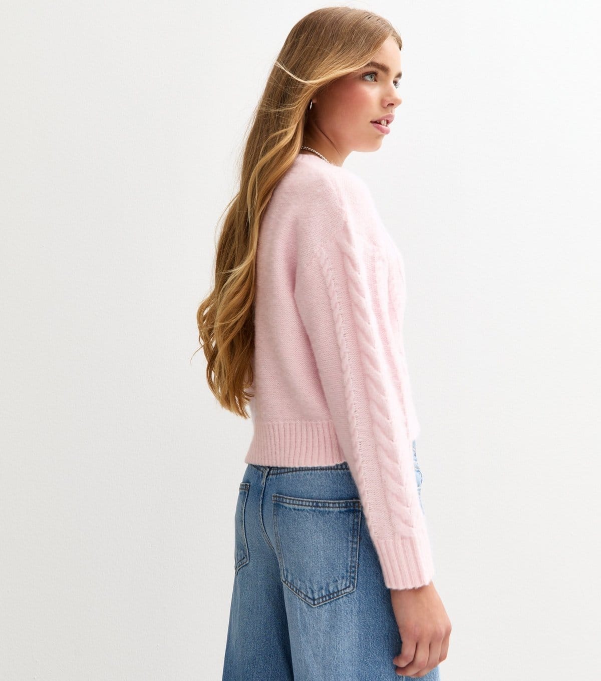 New Look Girls' Pink Cable Knit Jumper New Look - 4