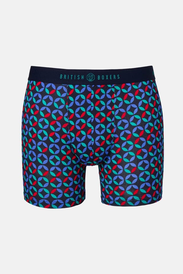British Boxers British Boxers Men's Pack of Four "Minimalist Geometric" Bamboo Stetch Trunks - 2