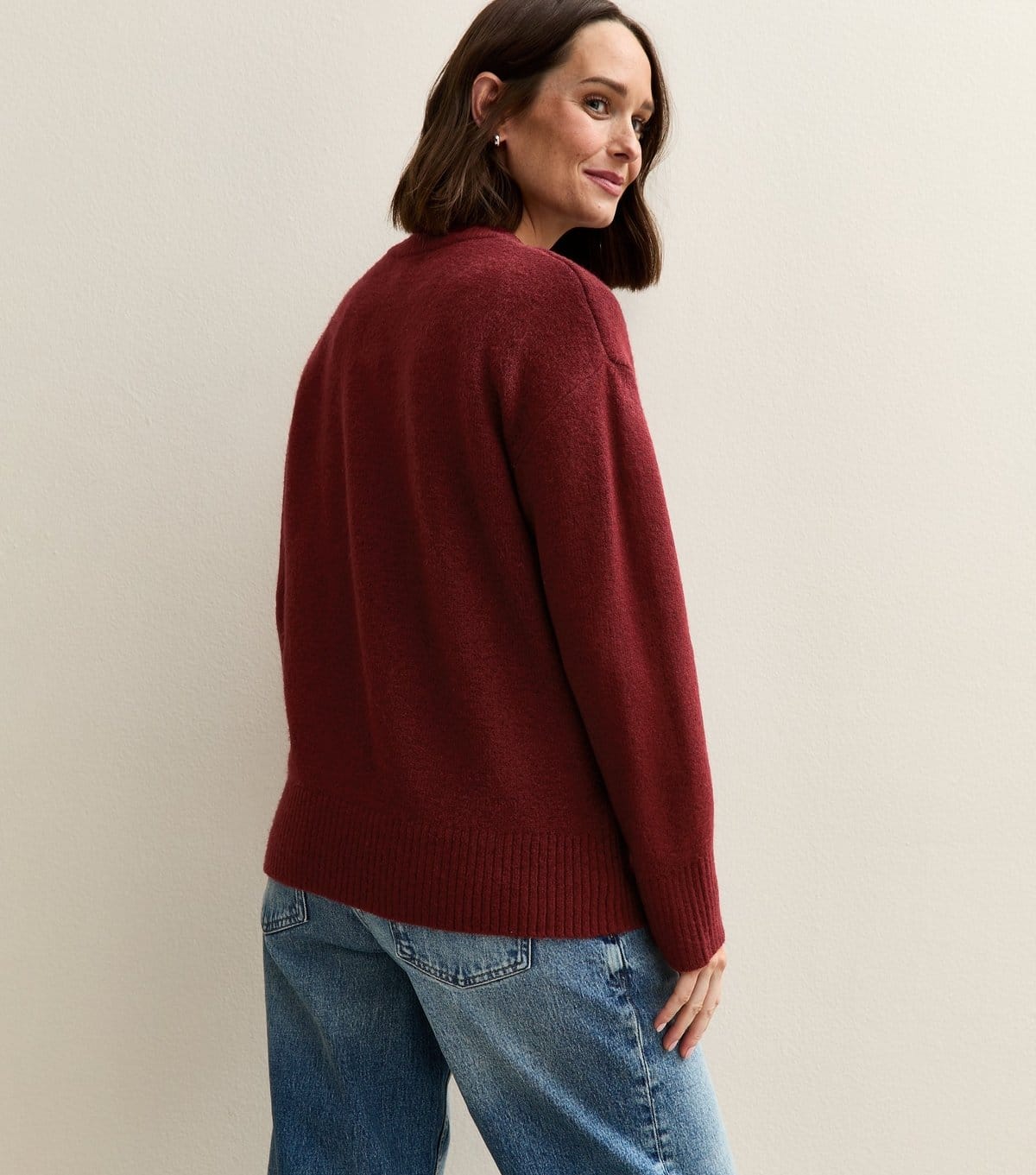 New Look Women's Maternity Burgundy Crew Neck Jumper New Look - 4