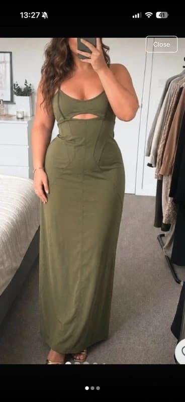 ASOS ASOS khaki stitch detail dress size 12