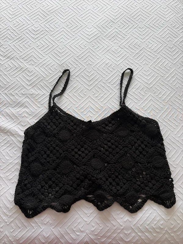 New Look New look crochet black cami top
