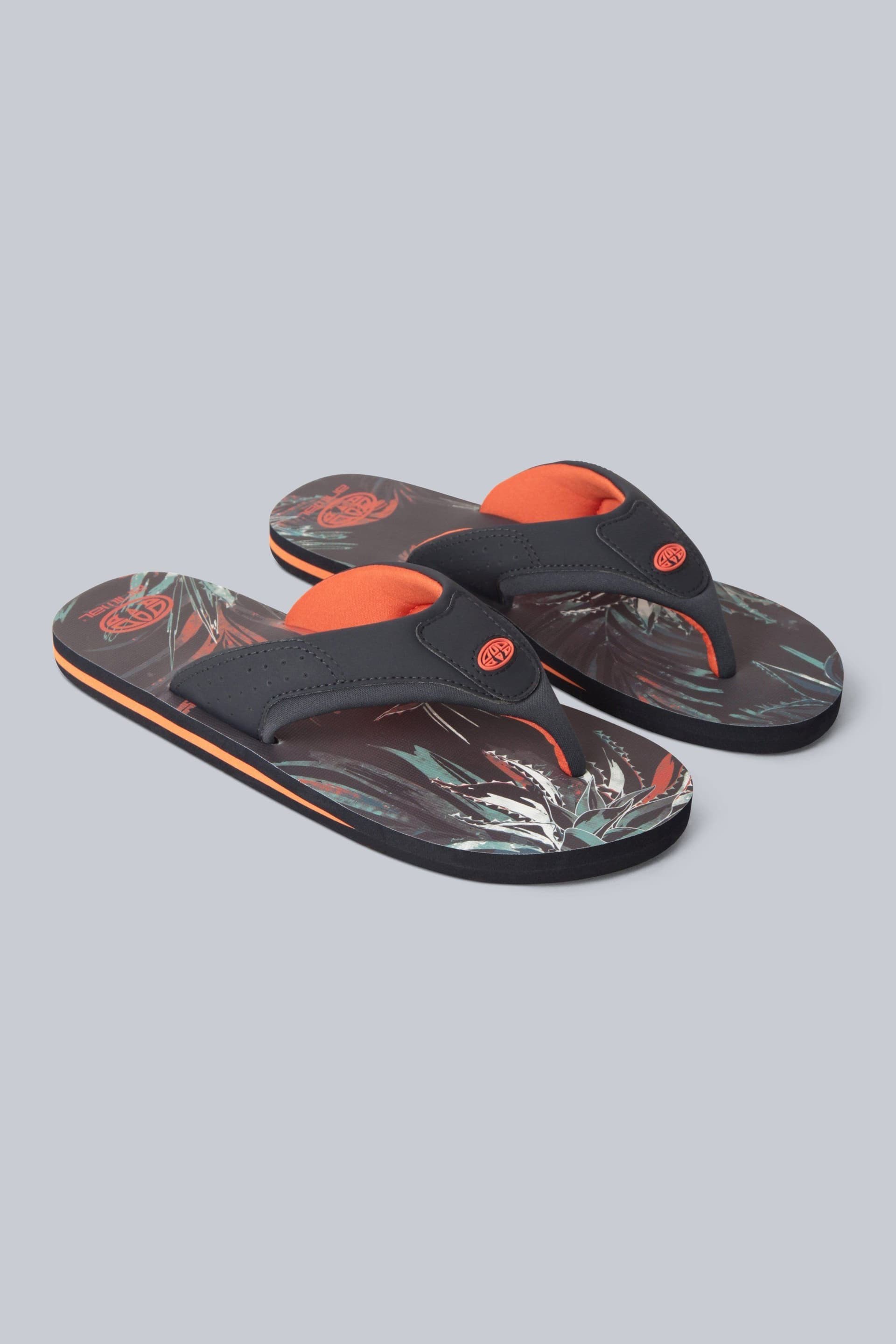 Animal Animal Men's Jekyl All Over Printed Lightweight Flip Flop in Burnt Orange