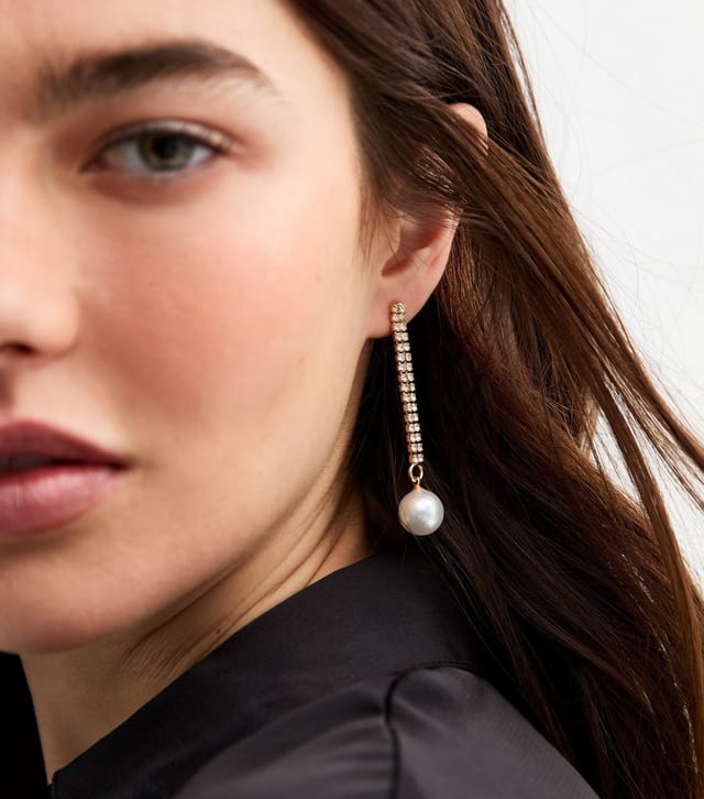 New Look Gold Tone Diamante Tassel Earrings New Look - 2