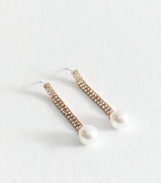 New Look Gold Tone Diamante Tassel Earrings New Look - 3
