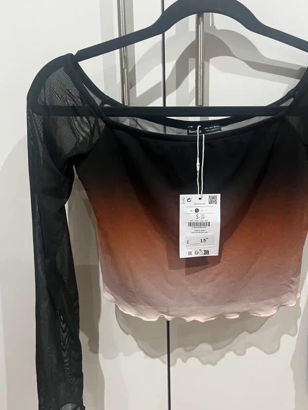 Bershka Tulle long sleeve top