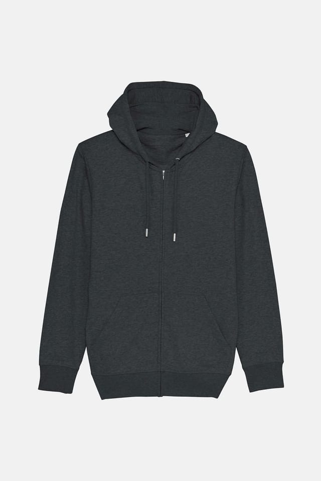 British Boxers British Boxers Men's Zip Up Jersey Hoodie in Dark Grey - 2