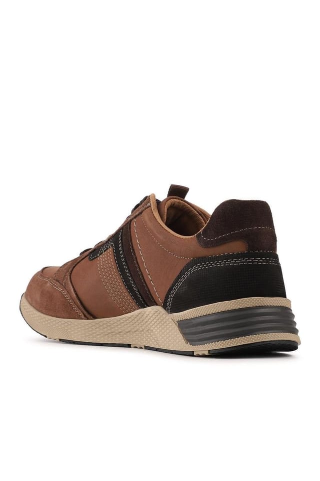 Pavers Pavers Men's Wide Fit Leather Casual Cushioning Trainers in Brown - 2