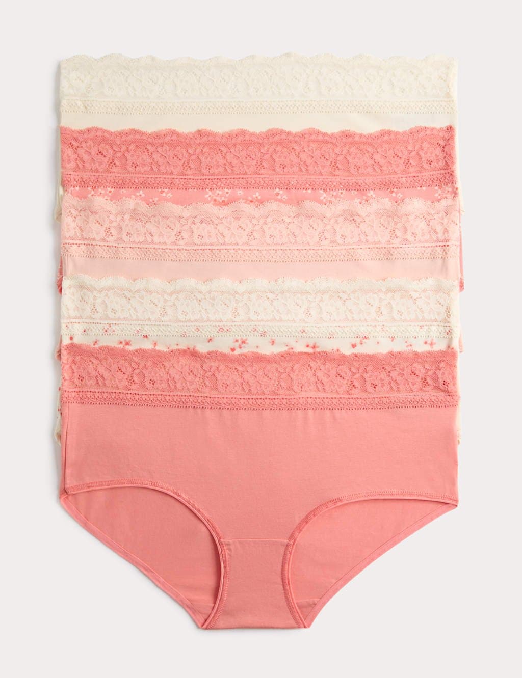 Marks & Spencer M&S 5pk Cotton Rich Printed High Rise Shorts Coral