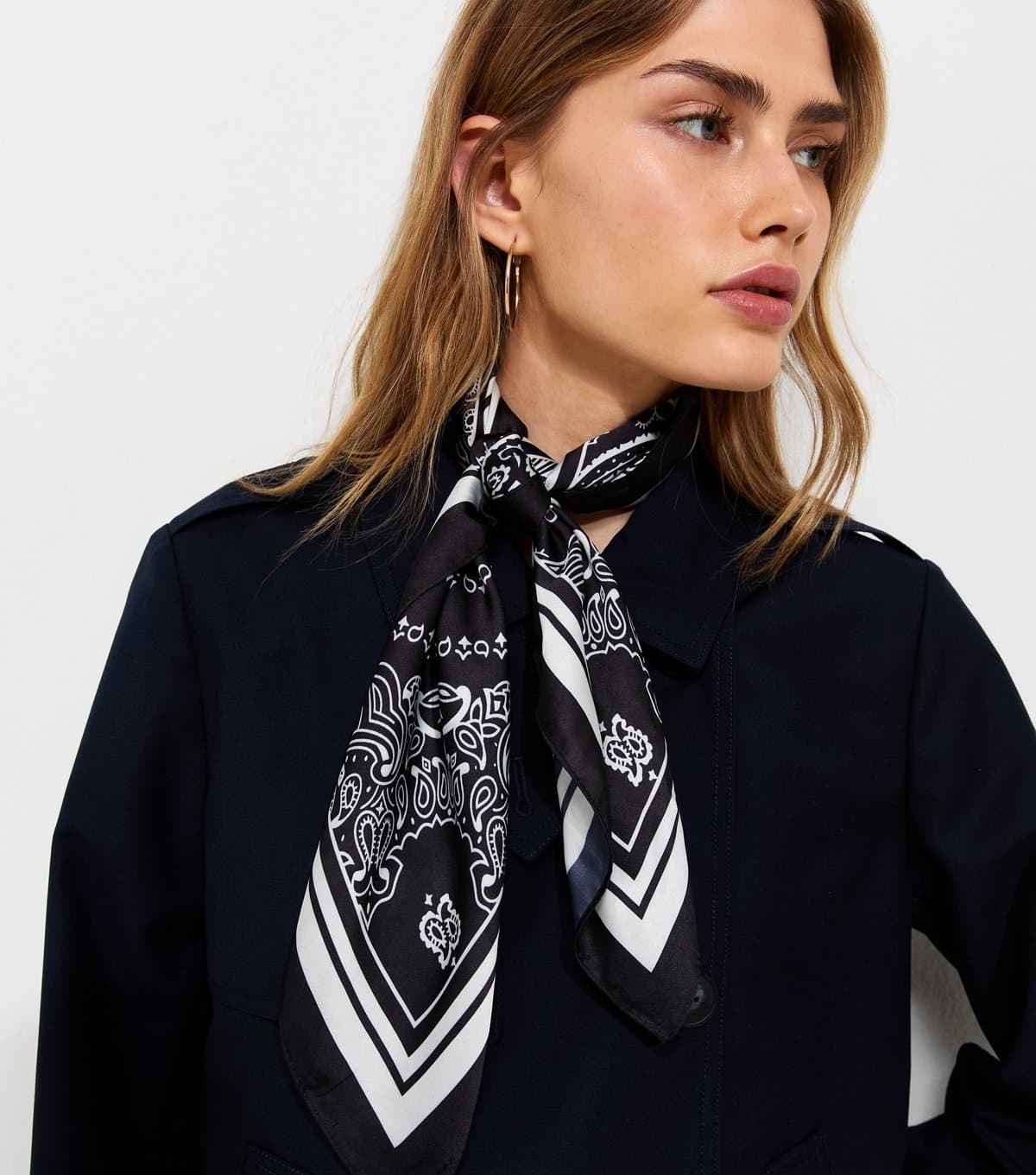 New Look Black Paisley Print Satin Scarf New Look