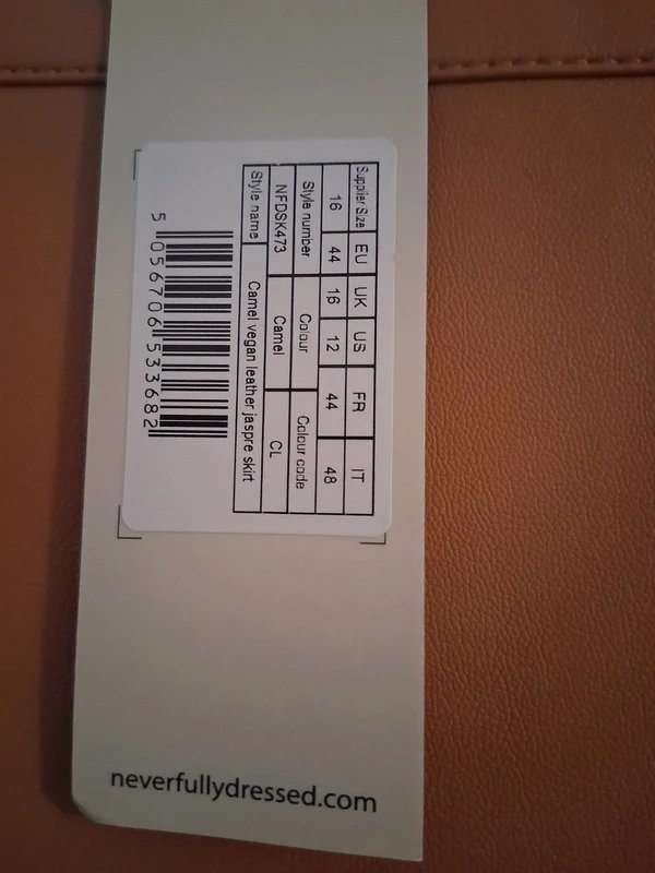 Never Fully Dressed Never Fully Dressed Camel Faux Leather Jaspre wrap skirt Size 16 - 1