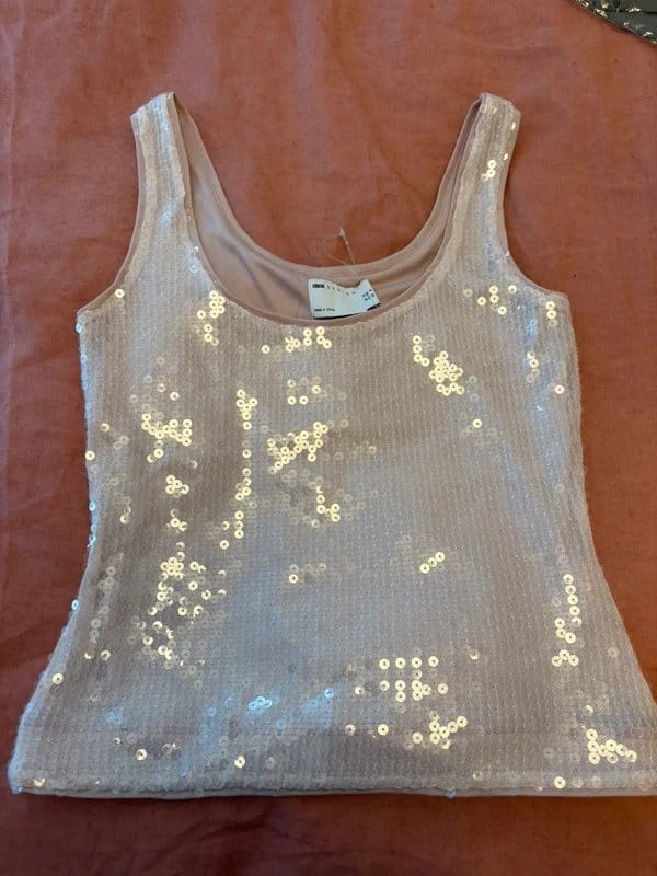 ASOS Dusty Pink Sequin Vest
