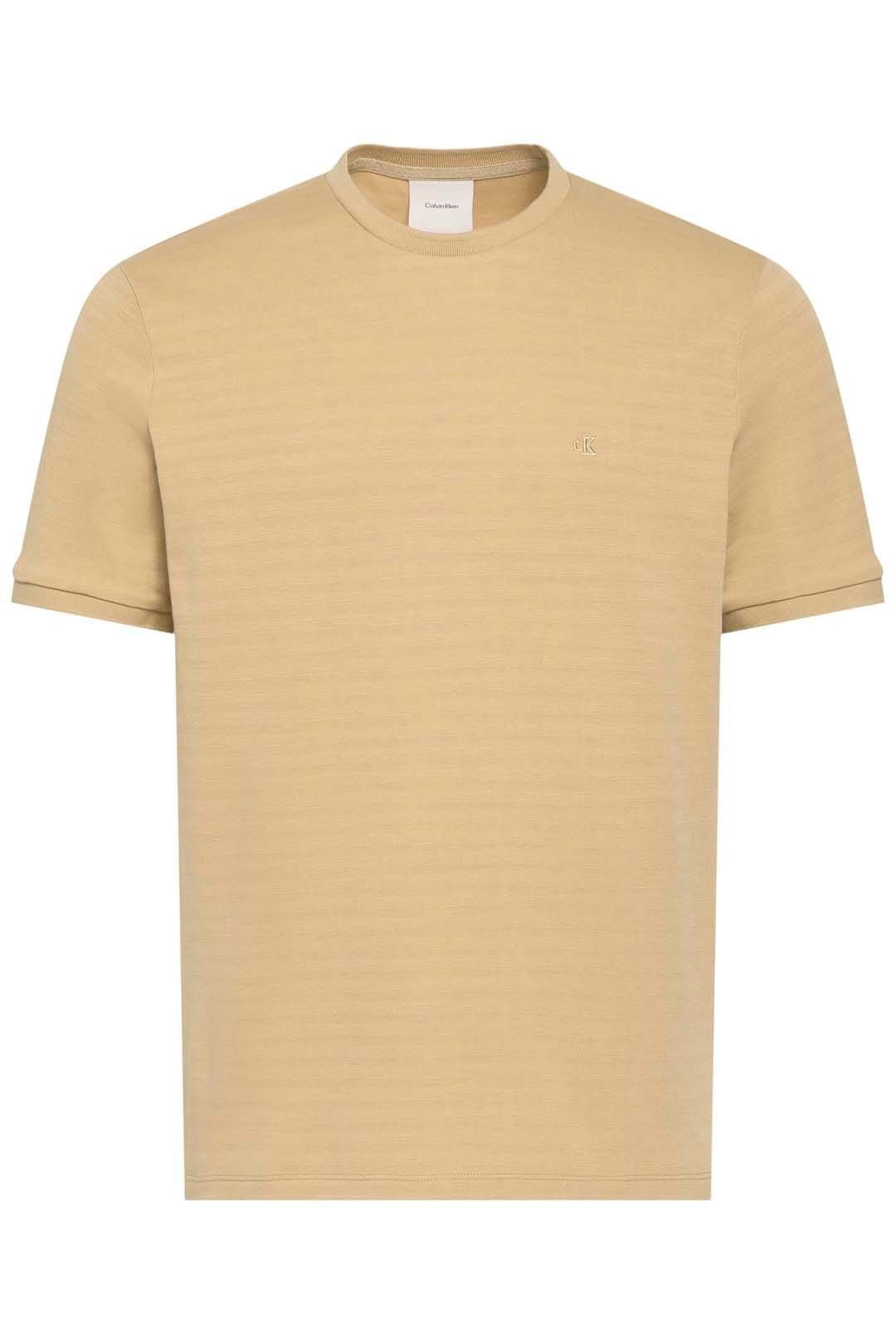 Calvin Klein Calvin Klein Men's Tonal Stripe Crew Neck Yellow