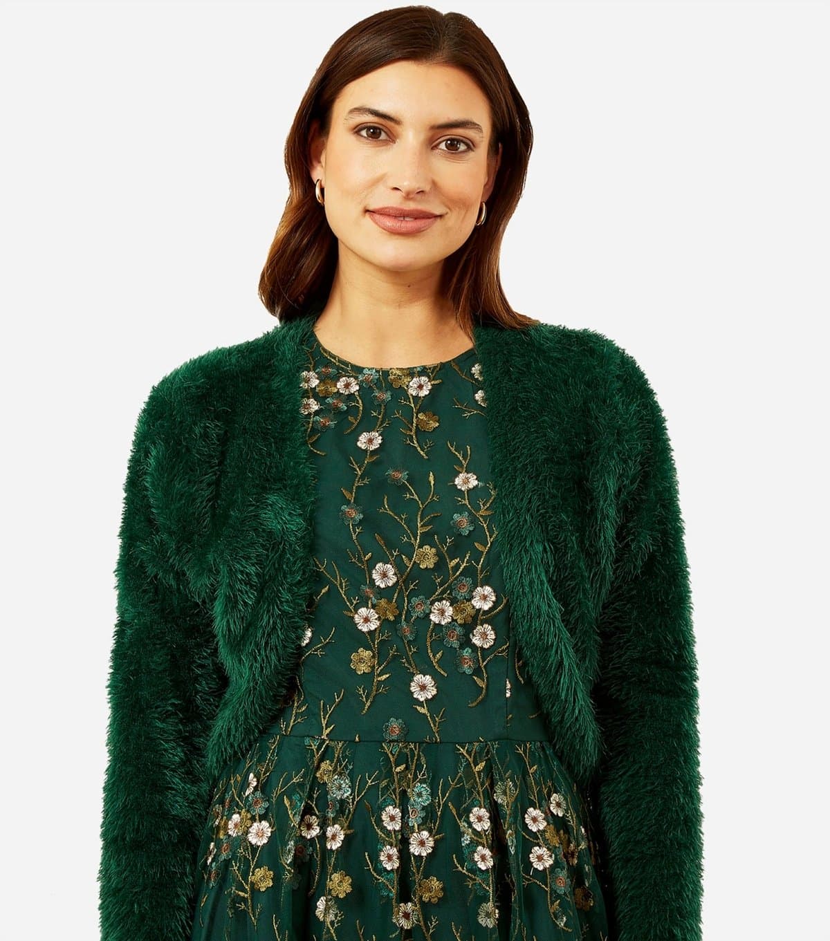 Yumi Women's Green Eyelash Bolero Yumi New Look