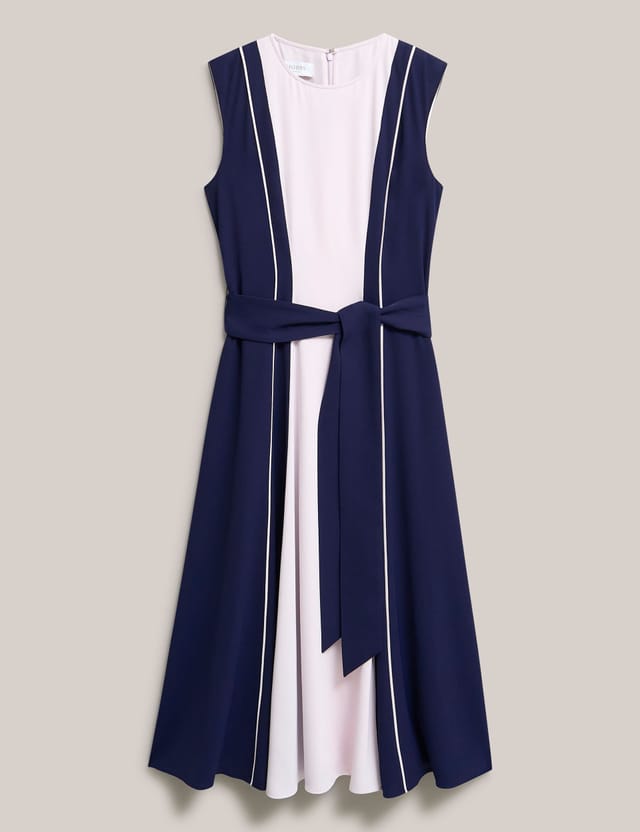 Hobbs London Hobbs London Women's Louise Colourblock Dress in Dark Navy - 2