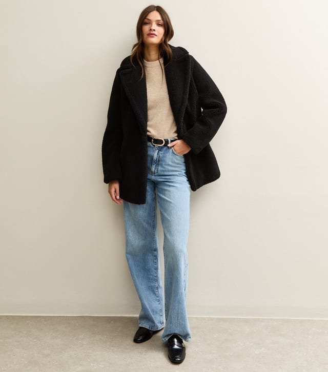 New Look Women's Tall Black Borg Coat New Look - 2