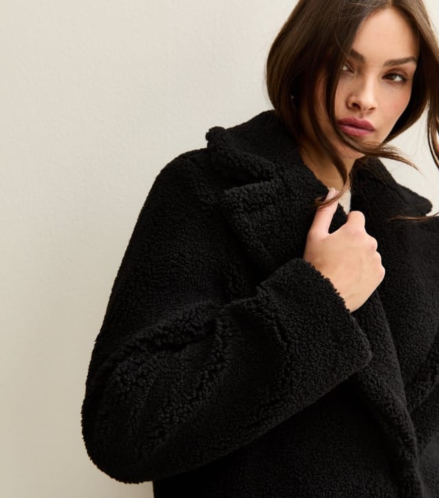 New Look Women's Tall Black Borg Coat New Look - 3