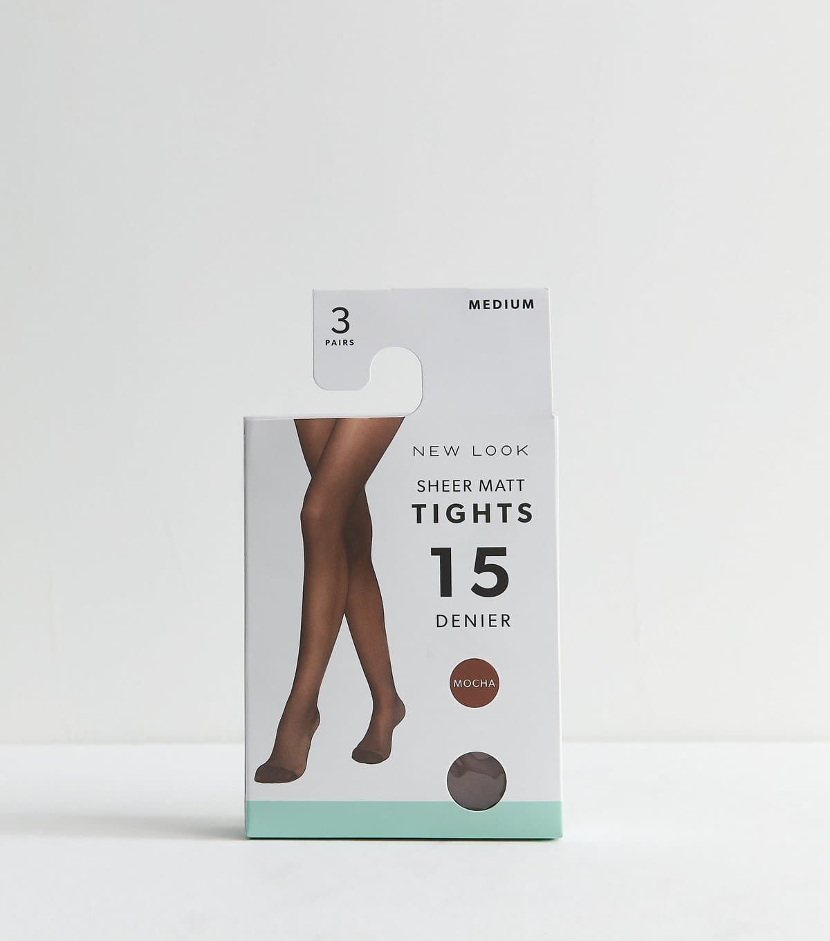 New Look Pack of 3 Mocha Brown Sheer Matt 15 Denier Tights New Look