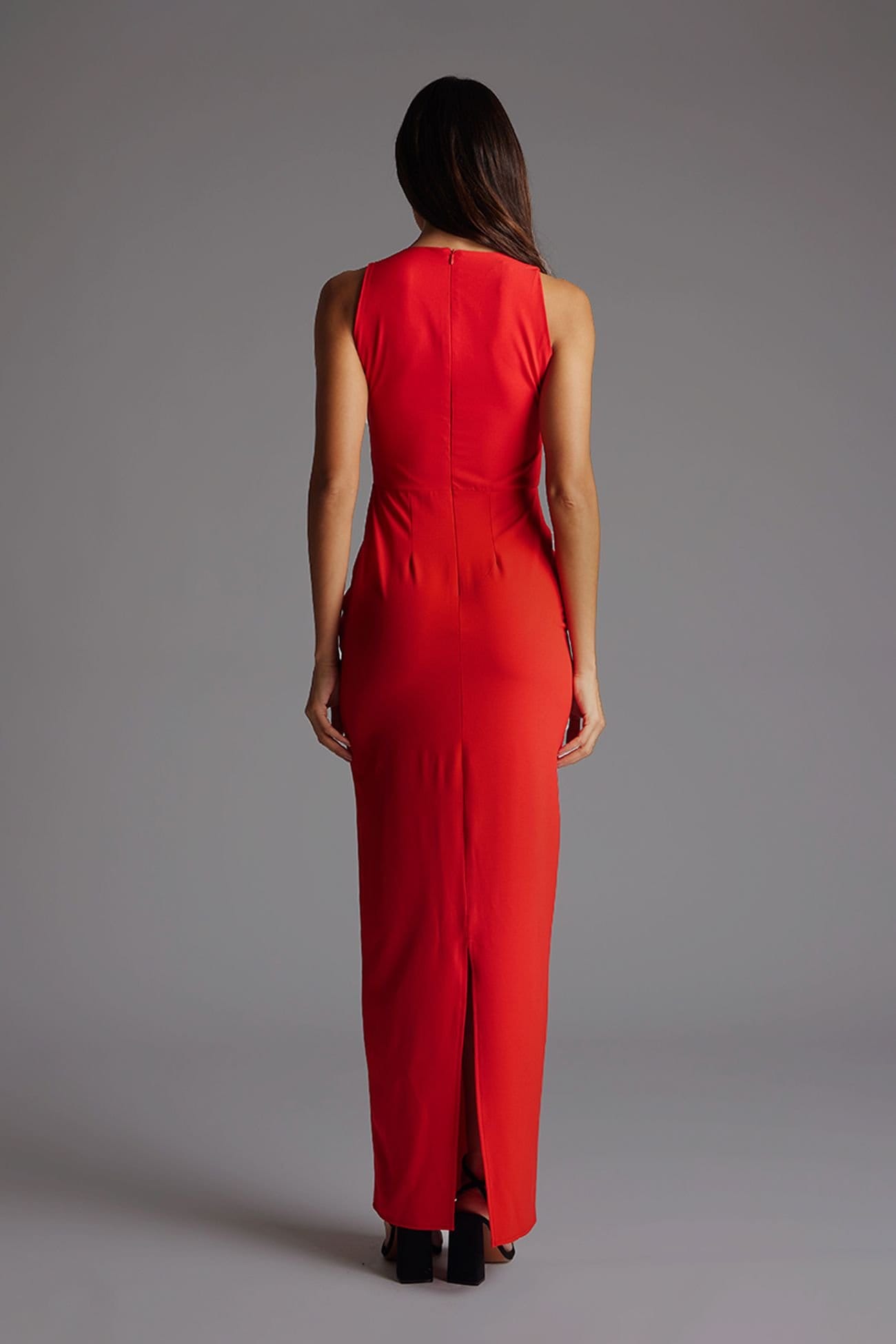 Vesper Vesper Women's V-Neck Maxi Dress in Red - 4