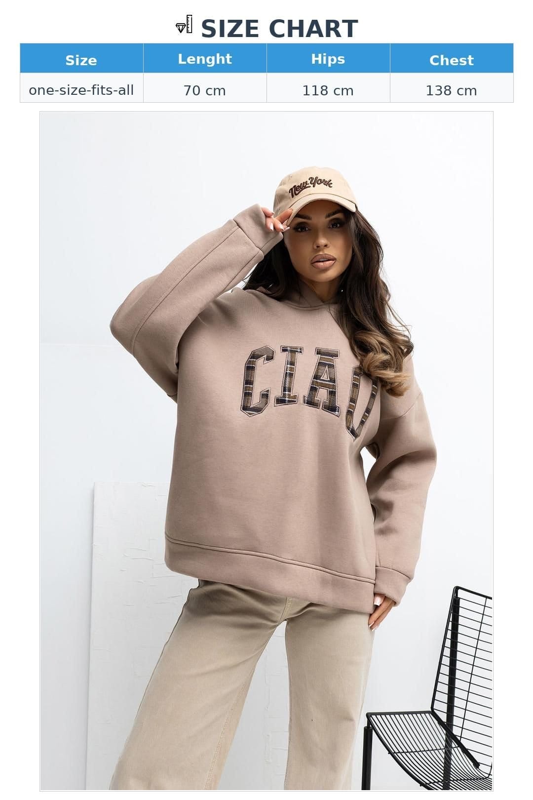 Love Lace Love Lace Women's Embroidered Cotton Elastane Hoodie in Beige - 4