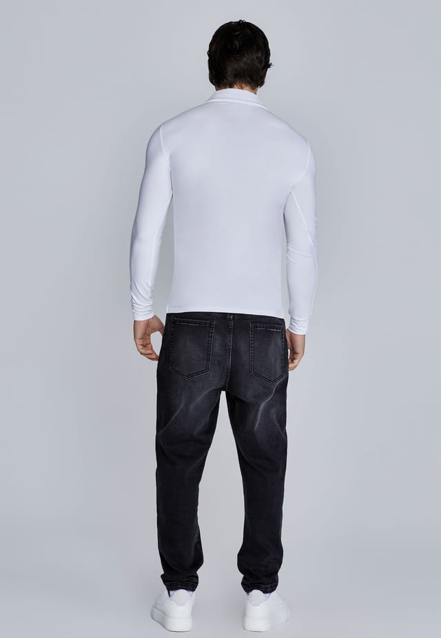SikSilk SikSilk Men's Long Sleeve Polo in White - 3